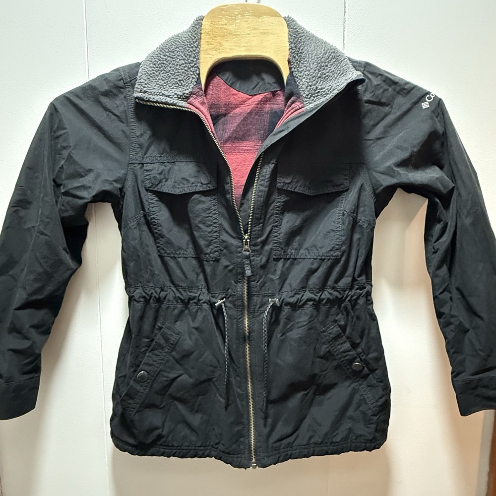 Columbia Black Tanner Ranch Flannel Lined Jacket Women's Size Small‎
